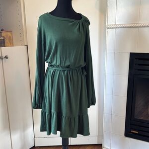 Gilli Elegant Green Long Sleeve Dress